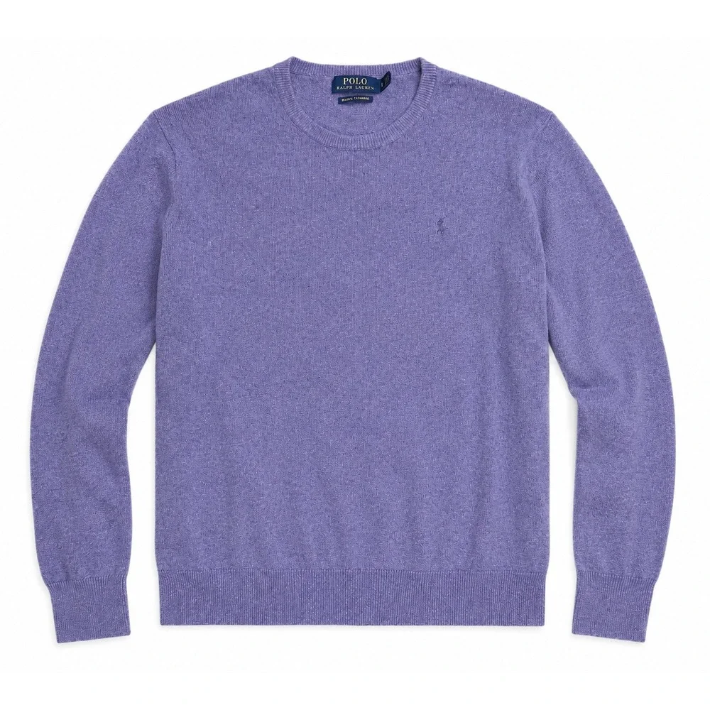 Polo Ralph Lauren Purple Washable Cashmere Crewneck Sweater Mens Large Preppy